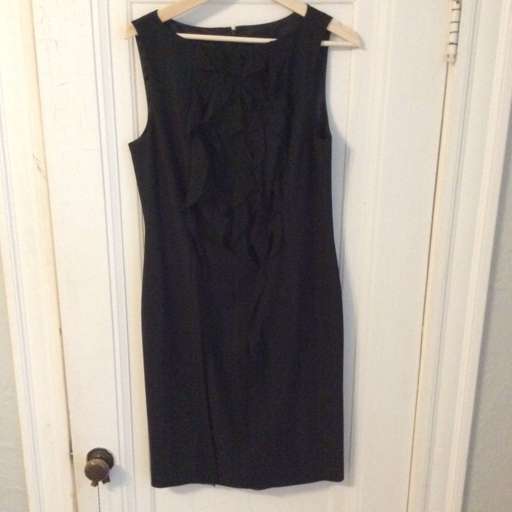 Ann Taylor Black Ruffle Sleeveless Dress, Size 12